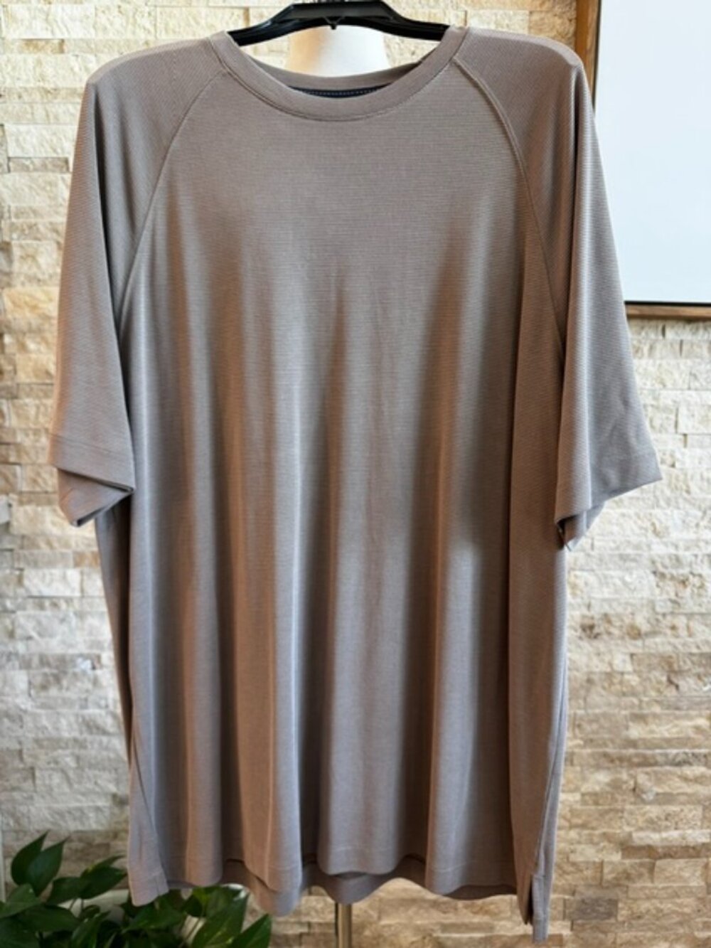 NWT Men's Caribbean Brand Ribbed Relaxed Fit Top Shirt XLarge Modal Blend Brown
